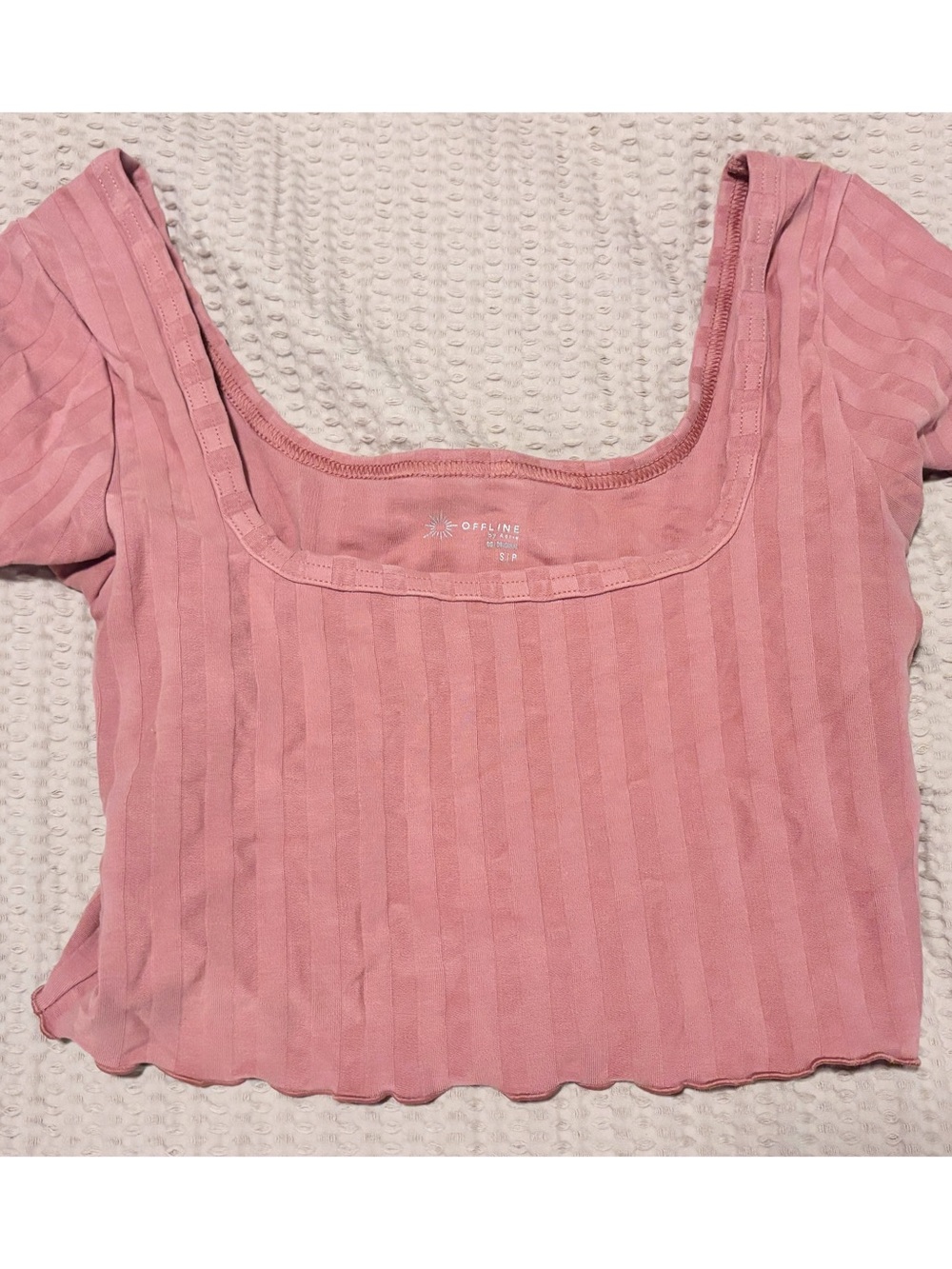 Aerie Ribbed SS Crop Top